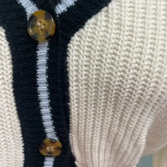 Womens Preppy Cardigan Sweater Size Medium Puppy Love Collegiate Academia - Picture 3 of 7